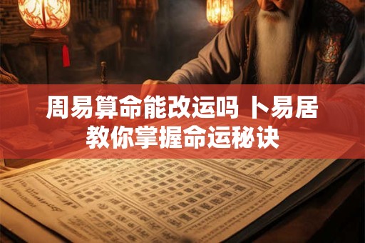 周易算命能改运吗 卜易居教你掌握命运秘诀