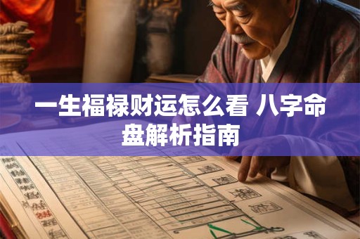 一生福禄财运怎么看 八字命盘解析指南