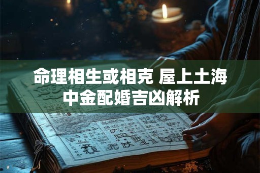 命理相生或相克 屋上土海中金配婚吉凶解析