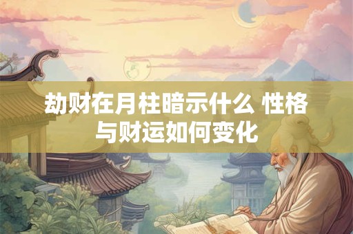 劫财在月柱暗示什么 性格与财运如何变化