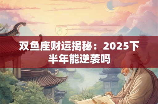 双鱼座财运揭秘：2025下半年能逆袭吗