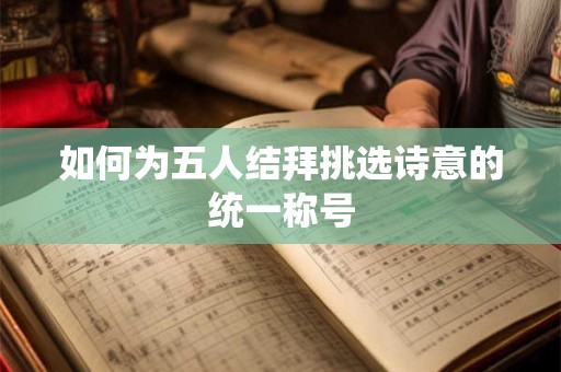 如何为五人结拜挑选诗意的统一称号