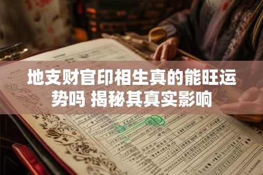 地支财官印相生真的能旺运势吗 揭秘其真实影响