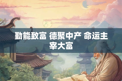 勤能致富 德聚中产 命运主宰大富