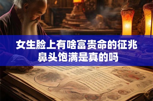 女生脸上有啥富贵命的征兆 鼻头饱满是真的吗
