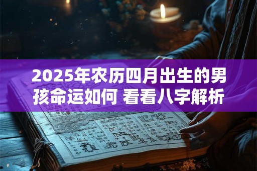 2025年农历四月出生的男孩命运如何 看看八字解析