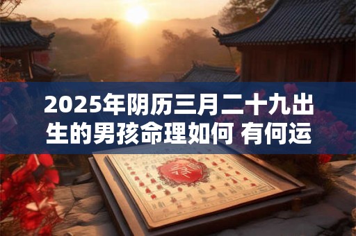 2025年阴历三月二十九出生的男孩命理如何 有何运势特点