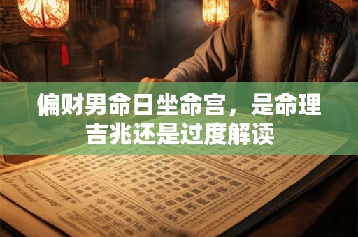 偏财男命日坐命宫，是命理吉兆还是过度解读