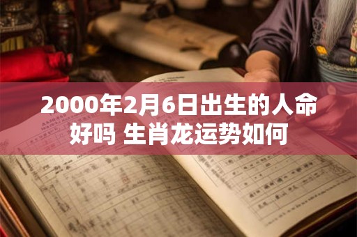 2000年2月6日出生的人命好吗 生肖龙运势如何