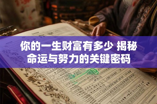 你的一生财富有多少 揭秘命运与努力的关键密码