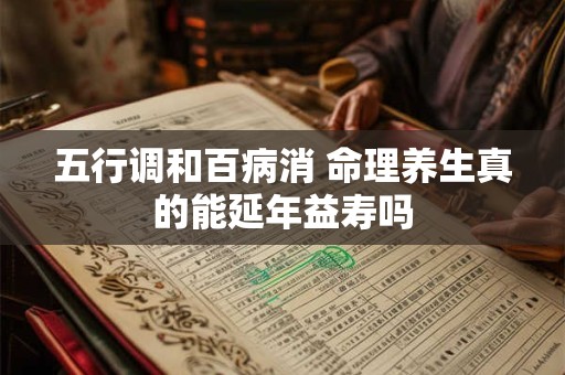 五行调和百病消 命理养生真的能延年益寿吗