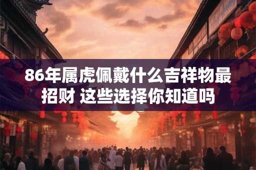 86年属虎佩戴什么吉祥物最招财 这些选择你知道吗