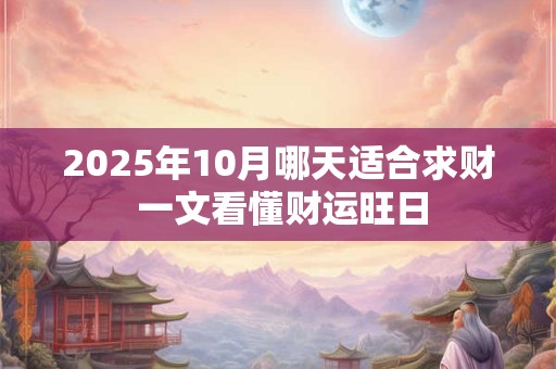 2025年10月哪天适合求财 一文看懂财运旺日
