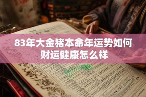 83年大金猪本命年运势如何 财运健康怎么样