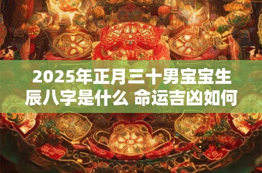2025年正月三十男宝宝生辰八字是什么 命运吉凶如何