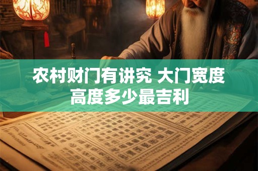 详细阅读:农村财门有讲究 大门宽度高度多少最吉利 农村财门有讲究 大门宽度高度多少最吉利