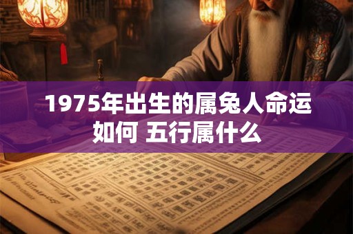 1975年出生的属兔人命运如何 五行属什么
