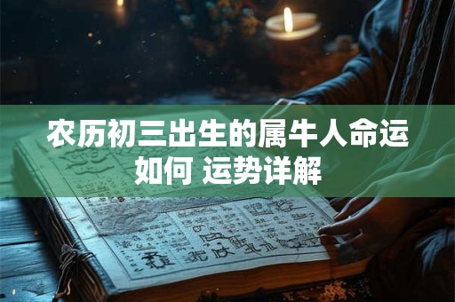 农历初三出生的属牛人命运如何 运势详解