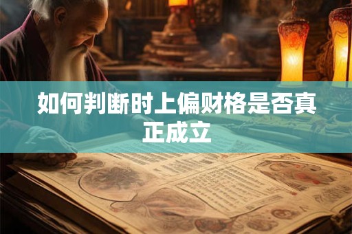 如何判断时上偏财格是否真正成立