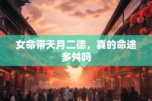 女命带天月二德，真的命途多舛吗
