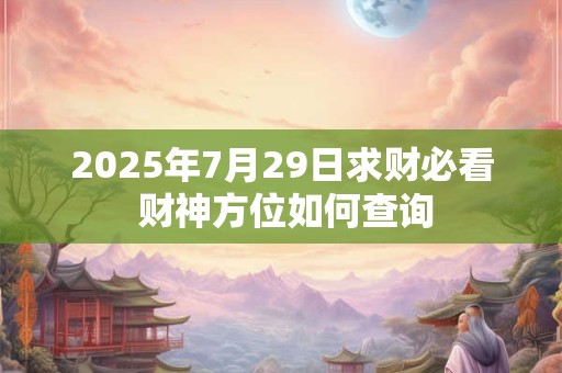 2025年7月29日求财必看 财神方位如何查询