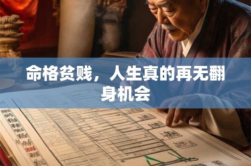 命格贫贱，人生真的再无翻身机会
