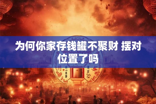 为何你家存钱罐不聚财 摆对位置了吗