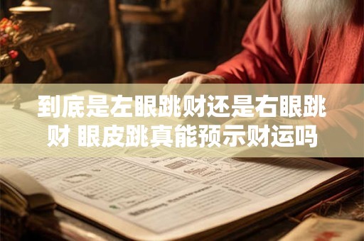 到底是左眼跳财还是右眼跳财 眼皮跳真能预示财运吗