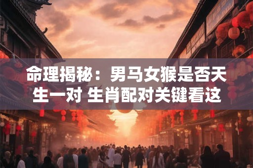 命理揭秘：男马女猴是否天生一对 生肖配对关键看这里