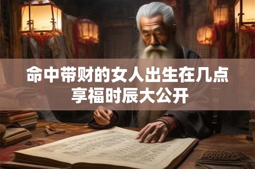 命中带财的女人出生在几点 享福时辰大公开