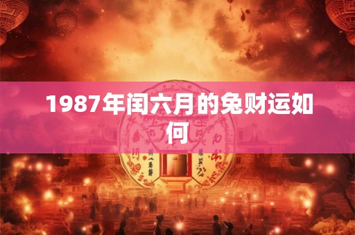 1987年闰六月的兔财运如何