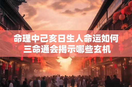 命理中己亥日生人命运如何 三命通会揭示哪些玄机