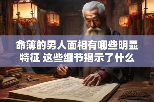 命薄的男人面相有哪些明显特征 这些细节揭示了什么