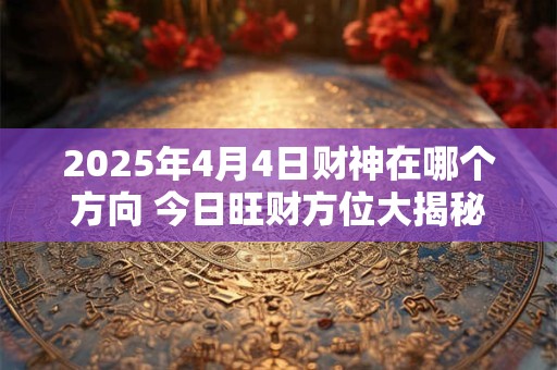 2025年4月4日财神在哪个方向 今日旺财方位大揭秘