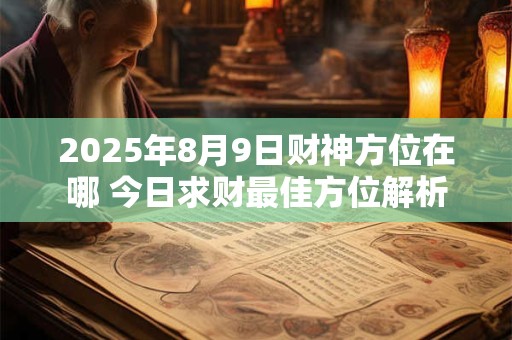2025年8月9日财神方位在哪 今日求财最佳方位解析
