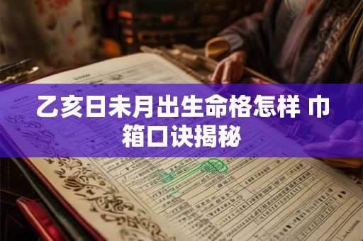 乙亥日未月出生命格怎样 巾箱口诀揭秘