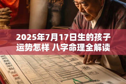 2025年7月17日生的孩子运势怎样 八字命理全解读