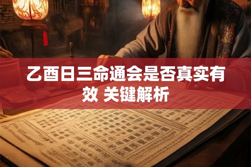乙酉日三命通会是否真实有效 关键解析