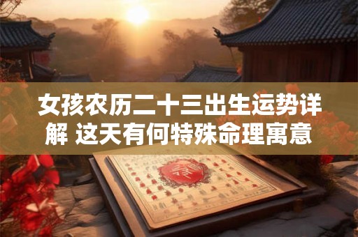 女孩农历二十三出生运势详解 这天有何特殊命理寓意