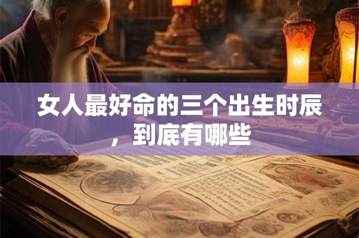 女人最好命的三个出生时辰，到底有哪些