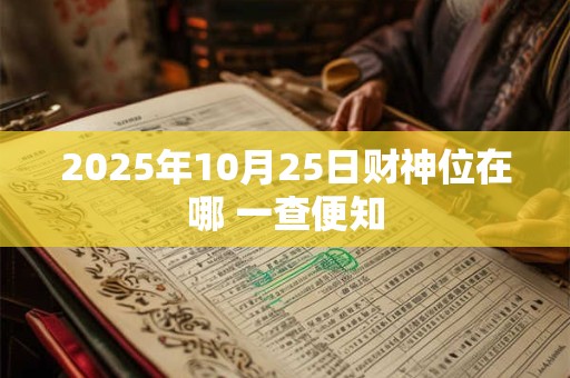 2025年10月25日财神位在哪 一查便知