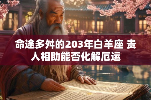 命途多舛的203年白羊座 贵人相助能否化解厄运