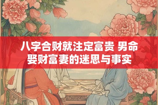 八字合财就注定富贵 男命娶财富妻的迷思与事实
