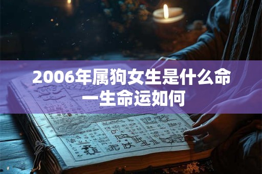 2006年属狗女生是什么命 一生命运如何