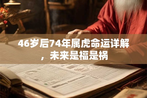 46岁后74年属虎命运详解，未来是福是祸