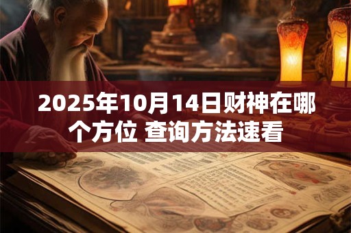 2025年10月14日财神在哪个方位 查询方法速看