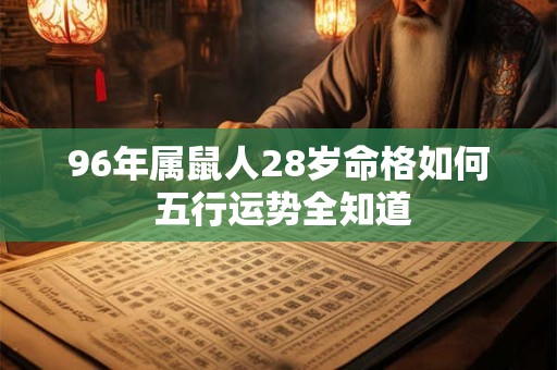 96年属鼠人28岁命格如何 五行运势全知道