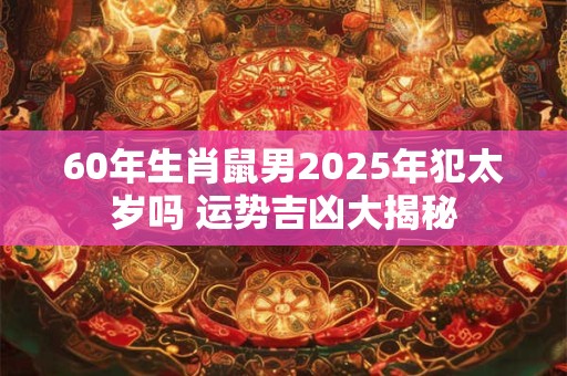 60年生肖鼠男2025年犯太岁吗 运势吉凶大揭秘