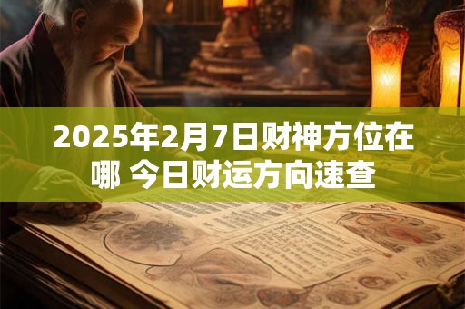 2025年2月7日财神方位在哪 今日财运方向速查