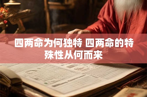 四两命为何独特 四两命的特殊性从何而来